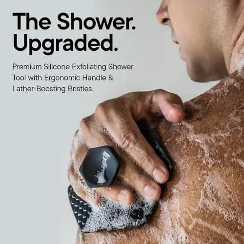 TOOLETRIES Silicone Body Scrubber 2.0 Charcoal | Longer Bristles for Deep Cleaning & Exfoliation thumbnail 2