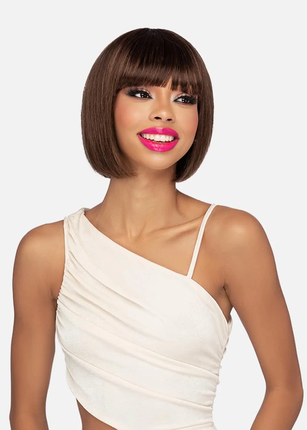 Vivica A. Fox DEO, HUMAN HAIR, Pure Comfort Cap Wig, 11" Straight Bob | Natural Remi Human Hair for Women