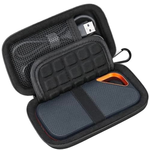 Lacdo Hard Case for SanDisk Extreme Pro/Extreme Portable SSD, Black+Black | Shockproof & Water-Resistant thumbnail 1