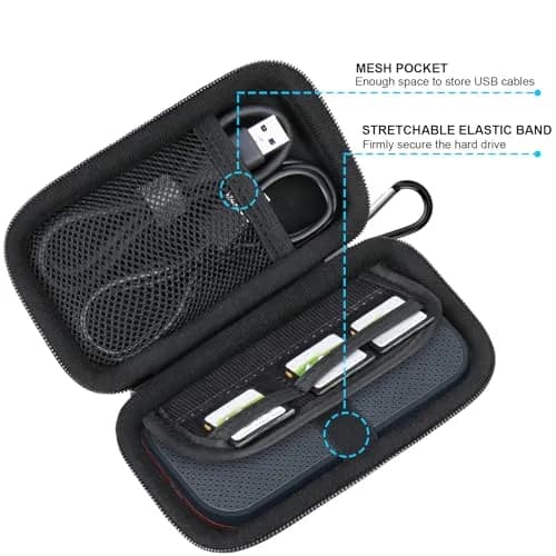 Lacdo Hard Case for SanDisk Extreme Pro/Extreme Portable SSD, Black+Black | Shockproof & Water-Resistant thumbnail 4