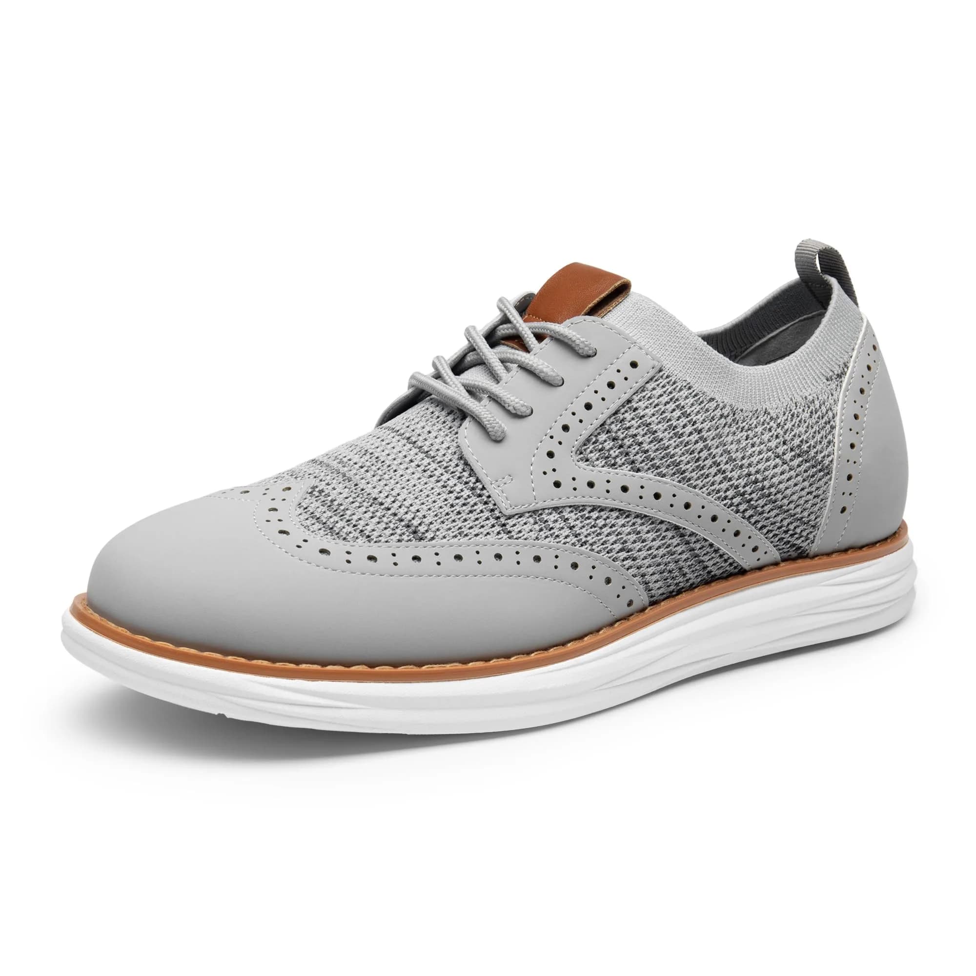 Bruno Marc Men's KnitFlex Mesh Oxfords Sneakers 10.5 | Breathable, Lightweight & Stylish — 8-grey