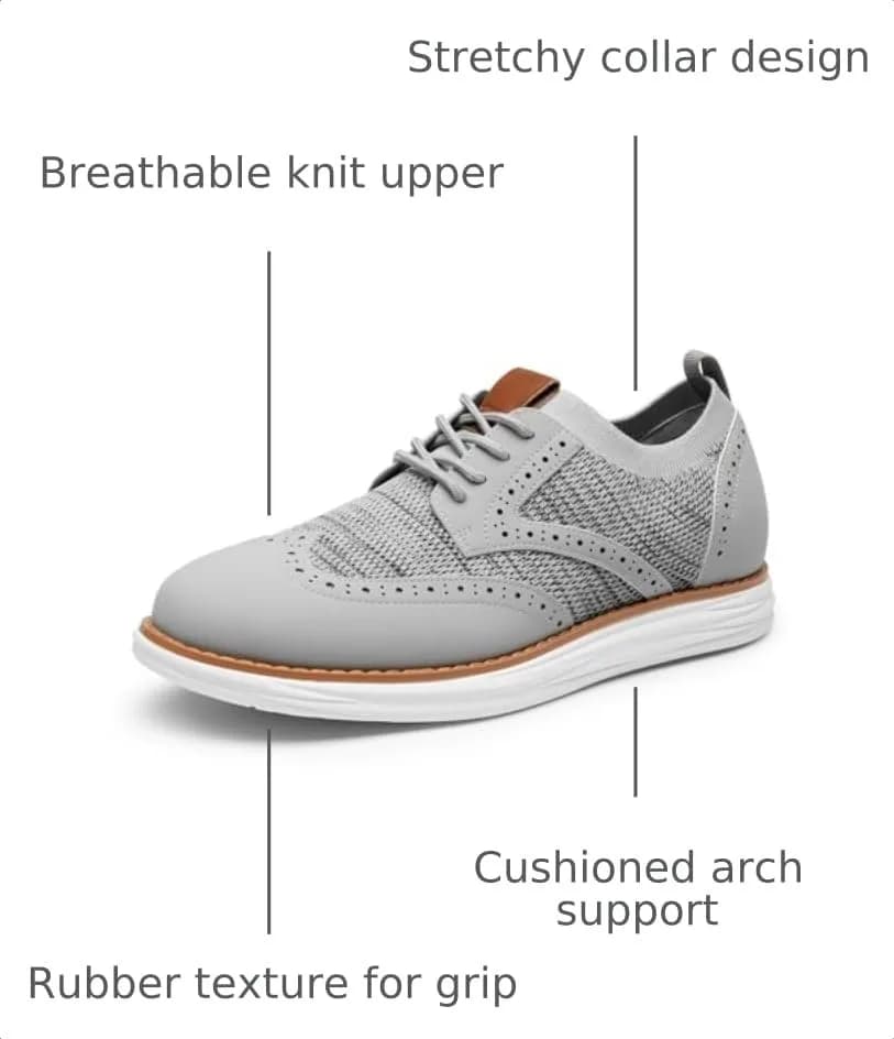 Bruno Marc Men's KnitFlex Mesh Oxfords Sneakers 10.5 | Breathable, Lightweight & Stylish thumbnail 3