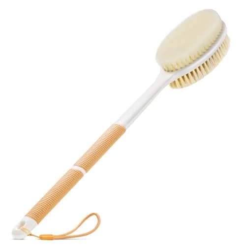 Backski Body Scrubber Long Handle with Stiff & Soft Bristles, 43.6cm (17.12 Inch) | Non-Slip Grip for Shower & Dry Brushing thumbnail 1