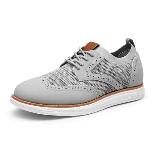 Bruno Marc KnitFlex Mesh Oxfords Sneakers 11-Grey | All-Day Comfort & Style thumbnail 1
