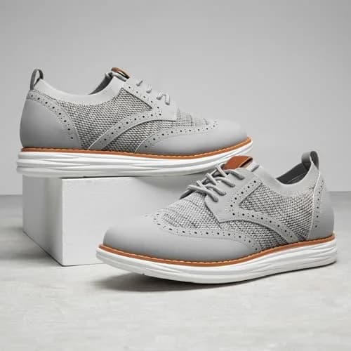 Bruno Marc KnitFlex Mesh Oxfords Sneakers 11-Grey | All-Day Comfort & Style thumbnail 5