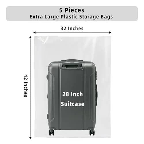 Yotelab Large Clear Plastic Storage Bags for Bedding & Clothes 32x42 In (5-Pack) thumbnail 2