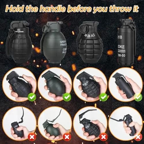 Tomatong Hand Grenade Toy M26A1 with 9 Foam Ammo, 10.9 cm (4.33 in) Length | CS Battle Game Toy for Ages 14+ thumbnail 5