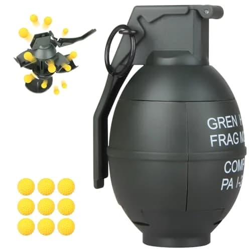 Tomatong Hand Grenade Toy M26A1 with 9 Foam Ammo, 10.9 cm (4.33 in) Length | CS Battle Game Toy for Ages 14+ thumbnail 1