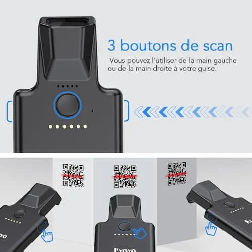 Eyoyo Bluetooth Back Clip Phone Barcode Scanner Green | 1D 2D QR Wireless Bar Code Reader with 1600mAh Battery thumbnail 4