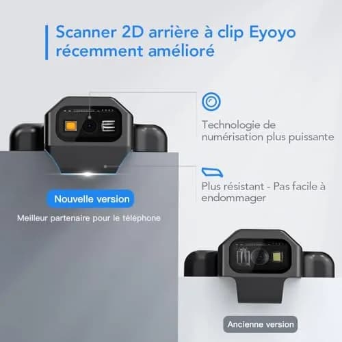 Eyoyo Bluetooth Back Clip Phone Barcode Scanner Green | 1D 2D QR Wireless Bar Code Reader with 1600mAh Battery thumbnail 8