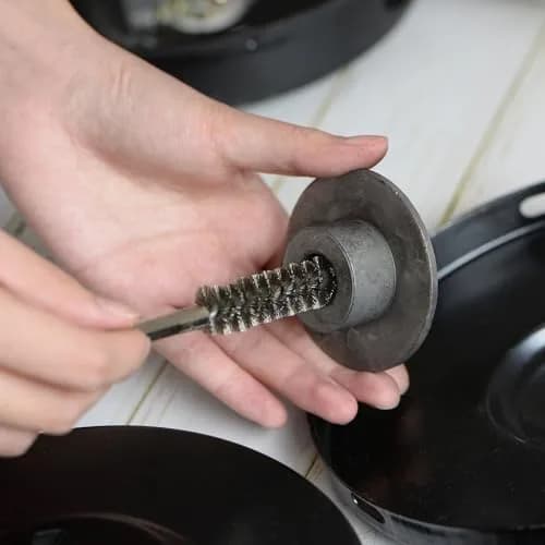 HARFINGTON 5-Piece Stainless Steel Bore Brush Set 18mm (0.71") Dia | Twisted Wire Tube Cleaner with Hex Shank thumbnail 5