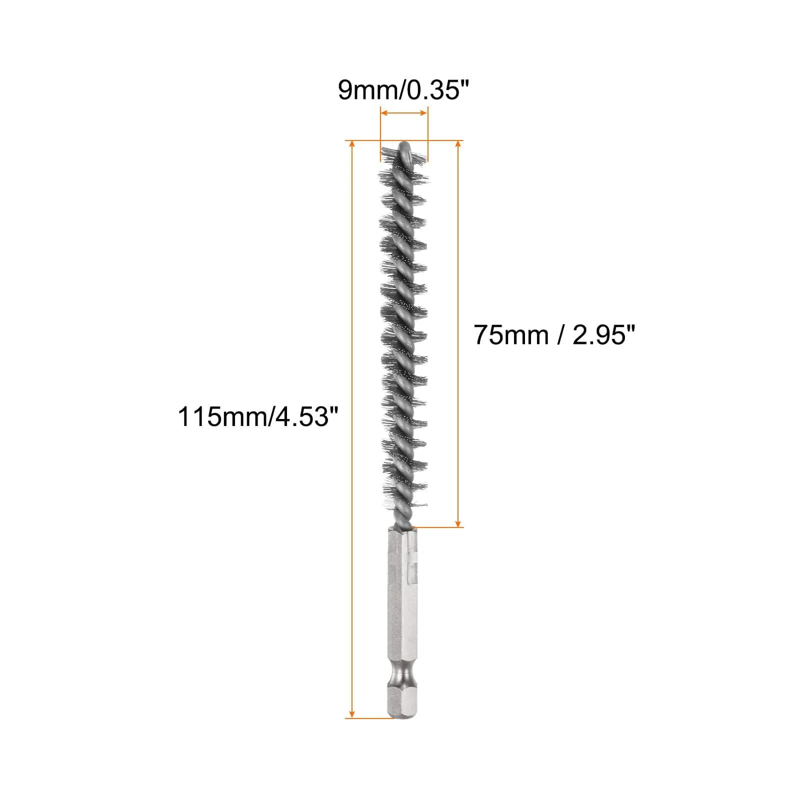 HARFINGTON 5Pcs Bore Brush Set 9mm (0.35 inch) | Stainless Steel Twisted Wire Cleaning Tool - view 2