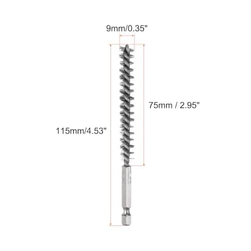 HARFINGTON 5Pcs Bore Brush Set 9mm (0.35 inch) | Stainless Steel Twisted Wire Cleaning Tool thumbnail 2