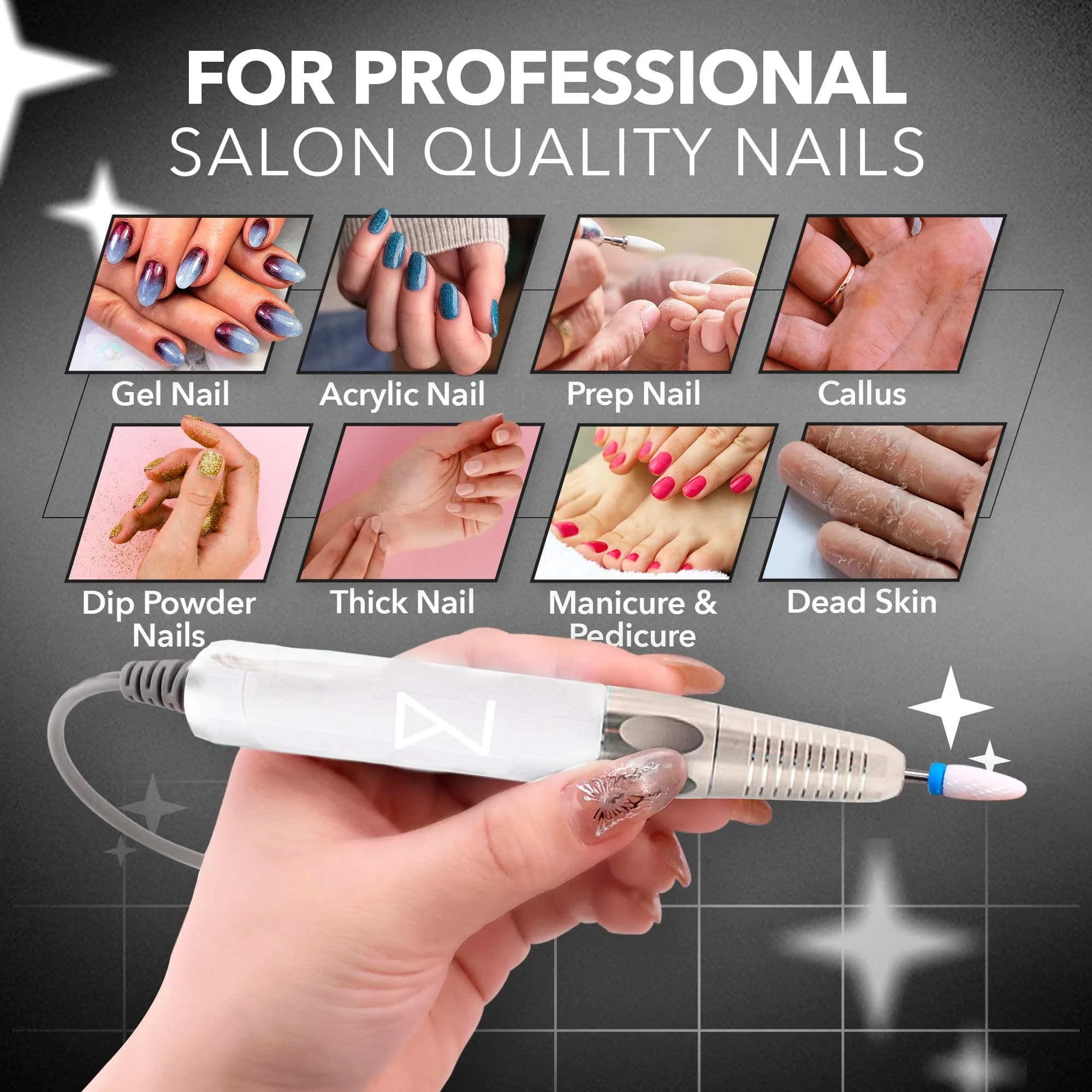 M Brushless Motor Nail Drill Handpiece Only - 35K RPM | Mermaid Model | Compatible with M System - view 3