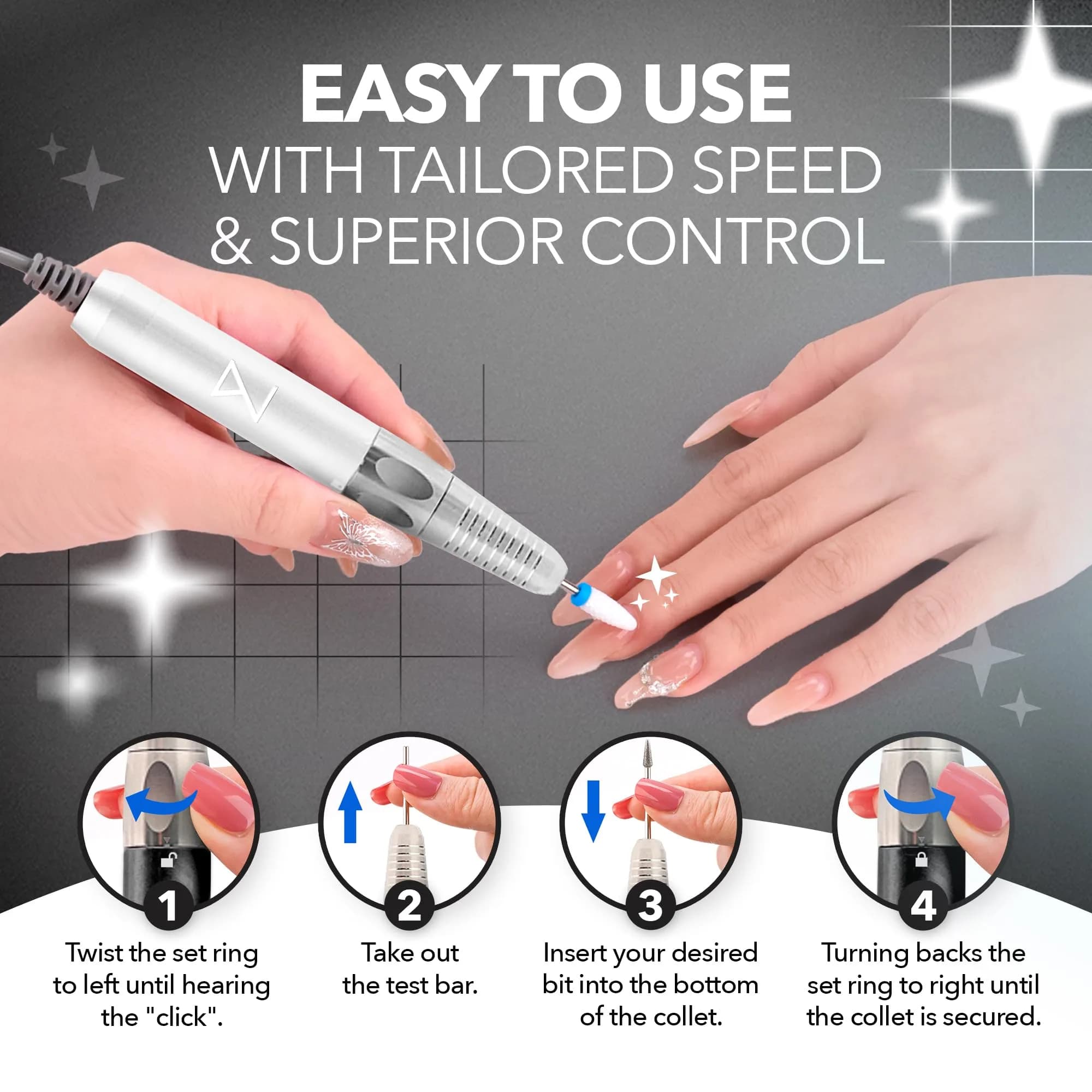 M Brushless Motor Nail Drill Handpiece Only - 35K RPM | Mermaid Model | Compatible with M System - view 5