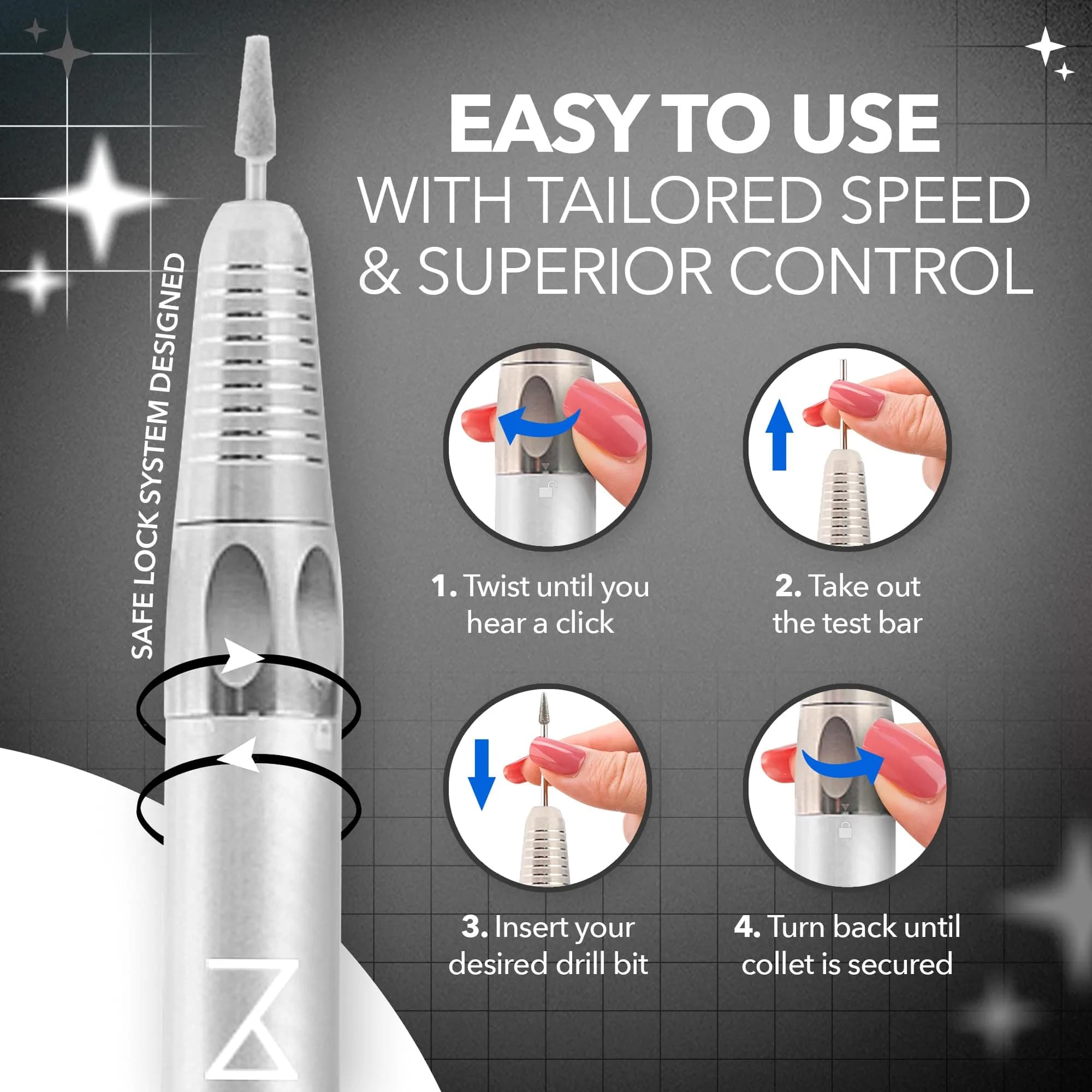 M Brushless Motor Nail Drill Handpiece Only - 35K RPM | Mermaid Model | Compatible with M System - view 6