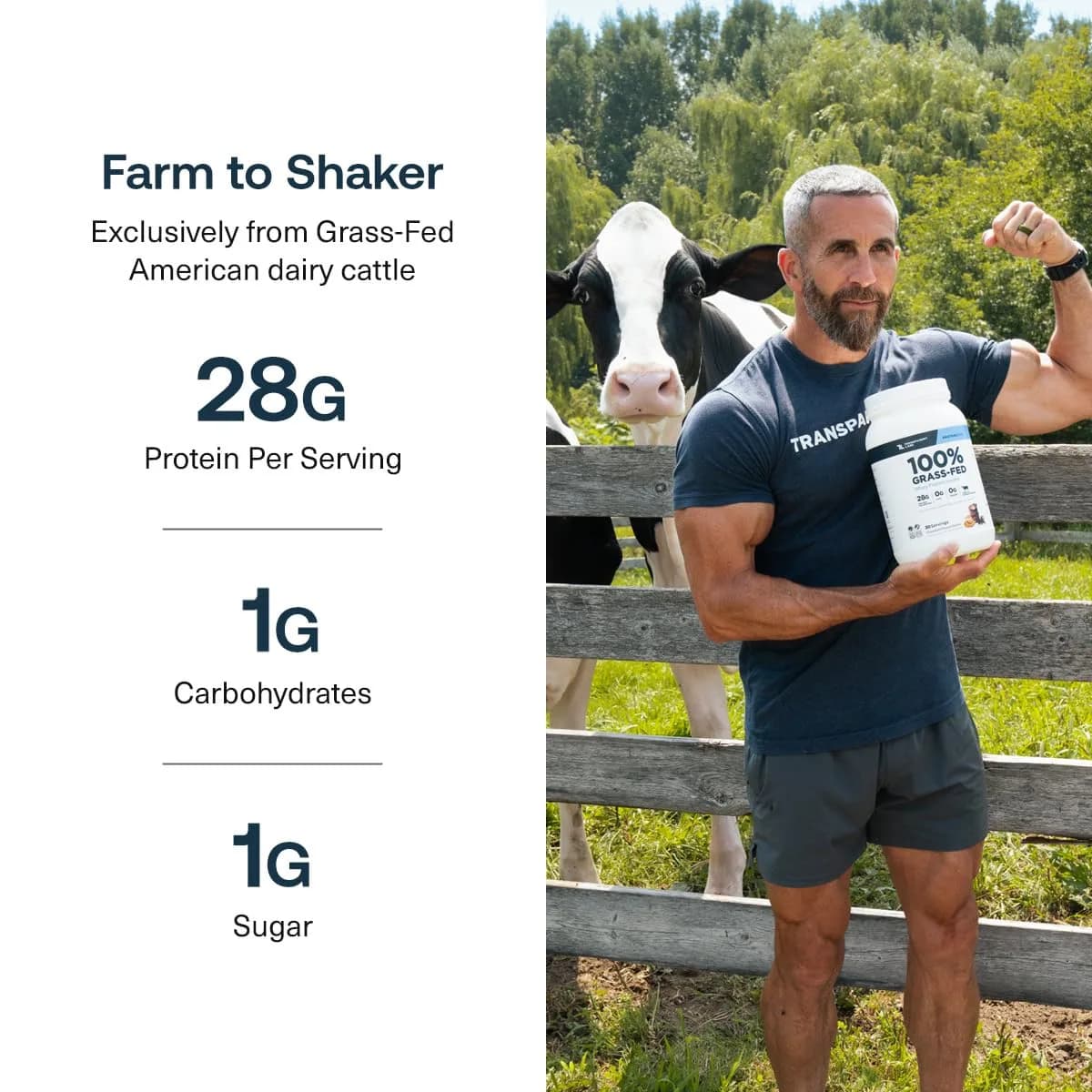 Transparent Labs Grass-Fed Whey Protein Milk Chocolate 1.02 kg (2.25 lb) | 28g Protein Per Serving - view 7