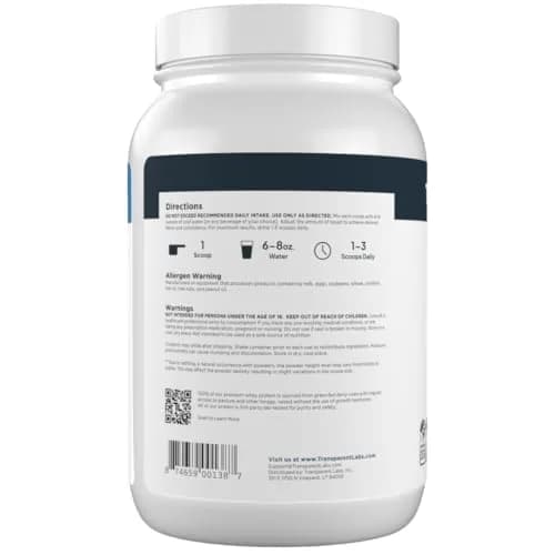 Transparent Labs Grass-Fed Whey Protein Milk Chocolate 1.02 kg (2.25 lb) | 28g Protein Per Serving thumbnail 9
