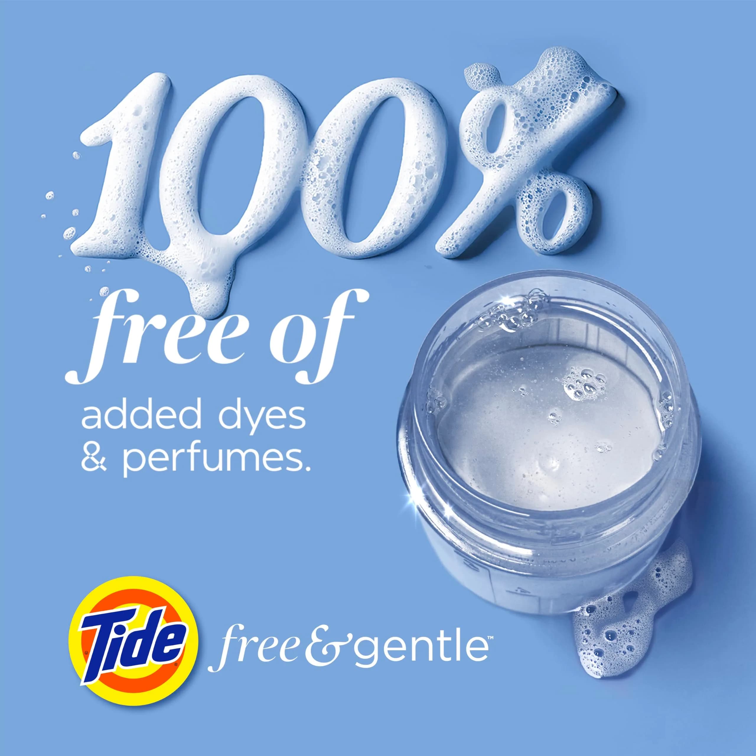 Tide Free & Gentle Liquid Laundry Detergent 3.0 L (105 fl oz) | Hypoallergenic for Sensitive Skin - view 9