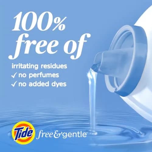 Tide Free & Gentle Liquid Laundry Detergent 3.0 L (105 fl oz) | Hypoallergenic for Sensitive Skin thumbnail 2