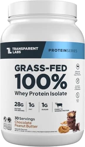 Transparent Labs Whey Protein Isolate Chocolate Peanut Butter 1110g (39.15 oz) | 28g Protein Per Serving, Grass-Fed, Gluten-Free thumbnail 1