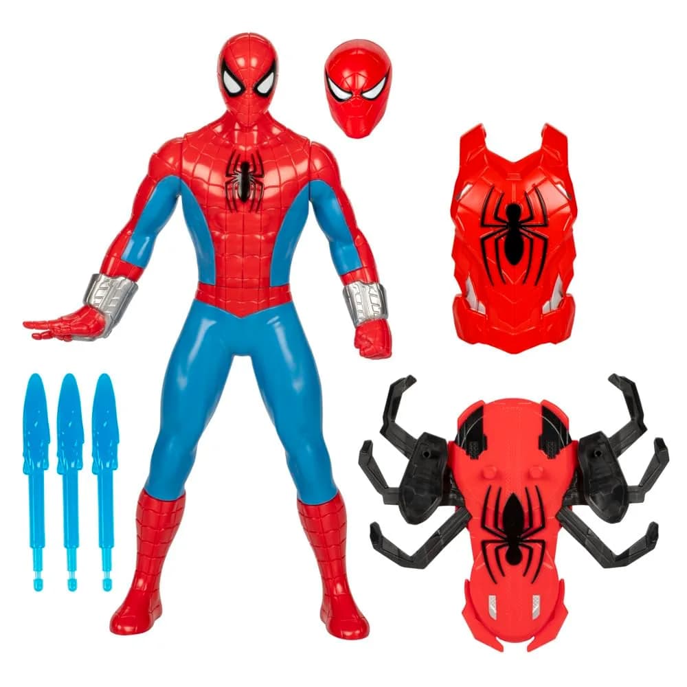 Marvel Spider-Man Thwip Blast Action Figure with Accessories, 11-Inch Scale, Red & Blue - main product image