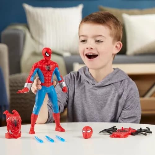 Marvel Spider-Man Thwip Blast Action Figure with Accessories, 11-Inch Scale, Red & Blue thumbnail 5