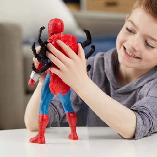 Marvel Spider-Man Thwip Blast Action Figure with Accessories, 11-Inch Scale, Red & Blue thumbnail 8
