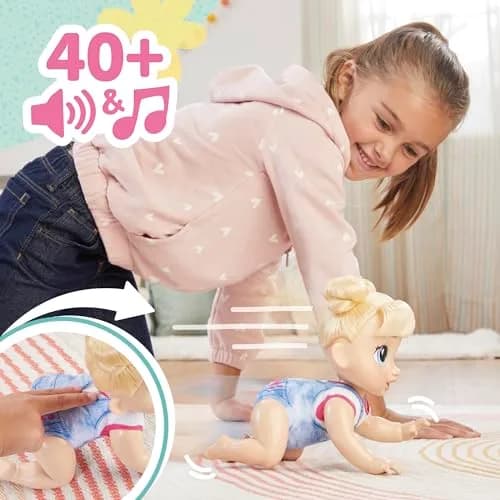 Baby Alive Crawl 'n Play Harper Hugs Electronic Crawling Doll 27cm (10.75 Inches) | Interactive Toy with 40+ Sounds thumbnail 3