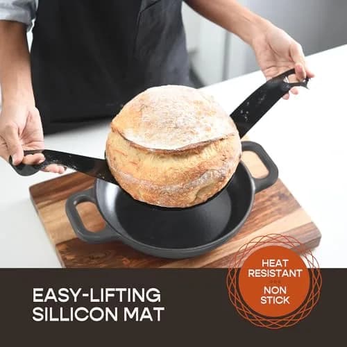 Krustic 6 Quart Enameled Cast Iron Dutch Oven for Sourdough Bread | 10 Inch Round Pot with Lid thumbnail 2
