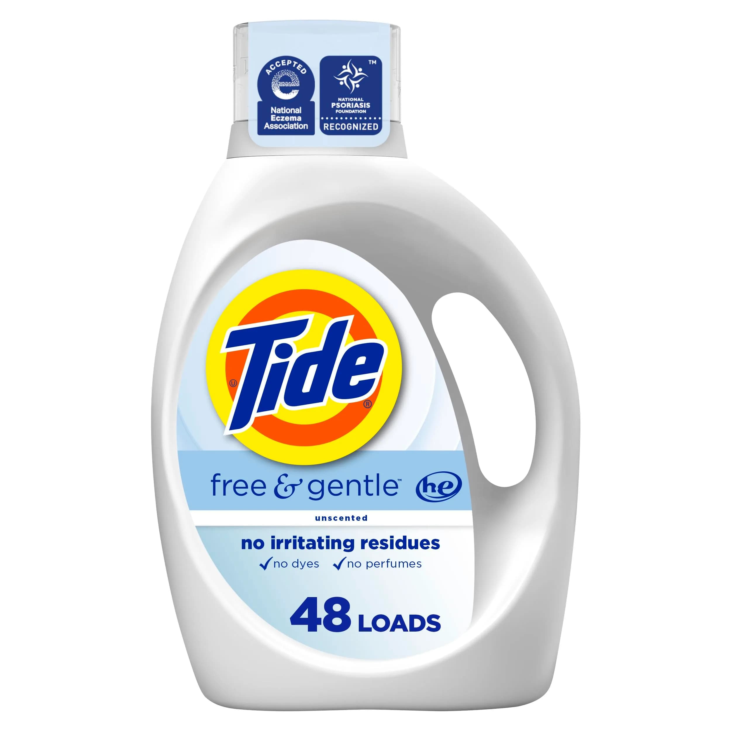 Tide Free & Gentle Liquid Laundry Detergent 1865ml (63 fl oz) | USA Import for Sensitive Skin