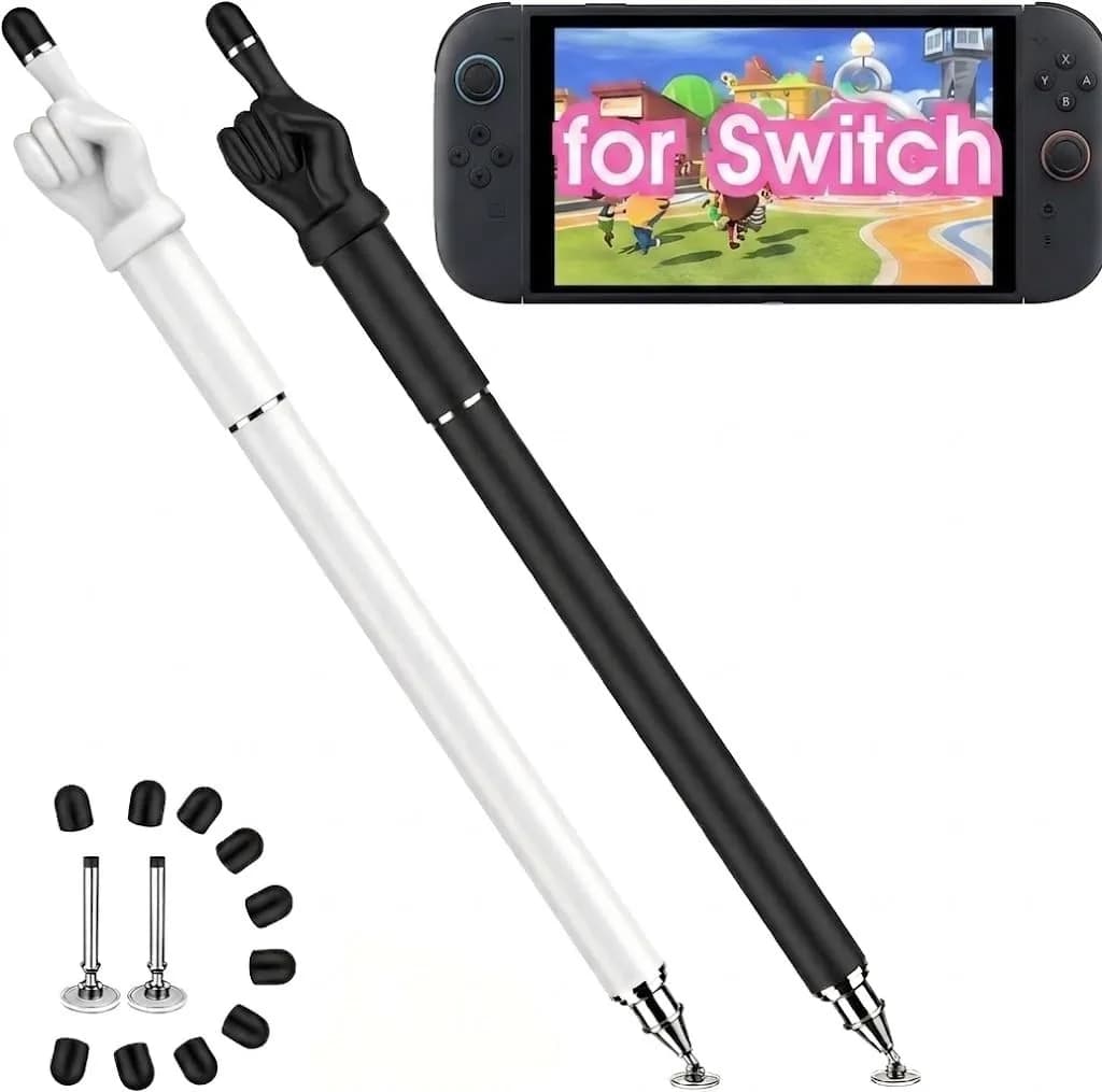 MEKO Stylus Pen for Touchscreen | 2-in-1 Precision & Comfort (Black/White, Aluminum) — Black/White