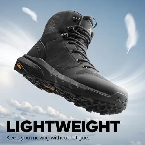 NORTIV 8 Men's Lightweight Tactical Boots with Side Zipper | US 8.5 (Black) thumbnail 5