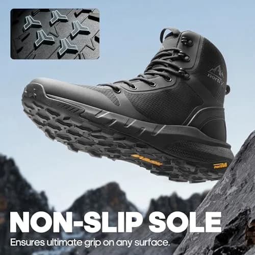 NORTIV 8 Men's Lightweight Tactical Boots with Side Zipper | US 8.5 (Black) thumbnail 3