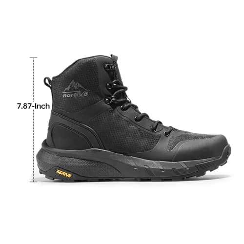 NORTIV 8 Men's Military Tactical Boots with Zipper, Black, US 10 (25.4 cm) | Lightweight Combat & Hiking Footwear thumbnail 7