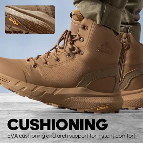 NORTIV 8 Men's Military Tactical Boot Zipper Lightweight Coyote 8 (26.4cm / 10.4in) thumbnail 4