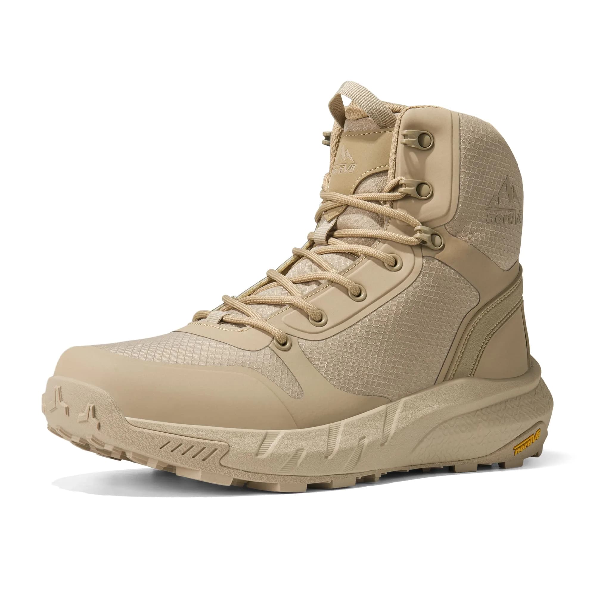 NORTIV 8 Men's Military Tactical Boot Zipper Lightweight Sand 10 | Durable, Breathable & Supportive — Sand