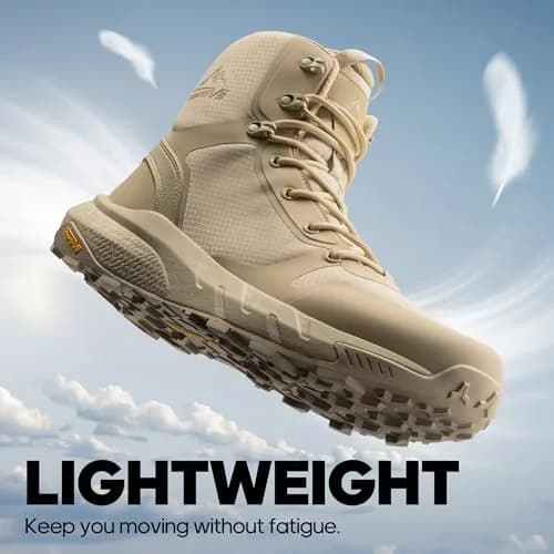 NORTIV 8 Men's Military Tactical Boot Zipper Lightweight Sand 10 | Durable, Breathable & Supportive thumbnail 5