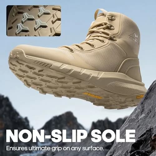 NORTIV 8 Men's Military Tactical Boot Zipper Lightweight Sand 10 | Durable, Breathable & Supportive thumbnail 3