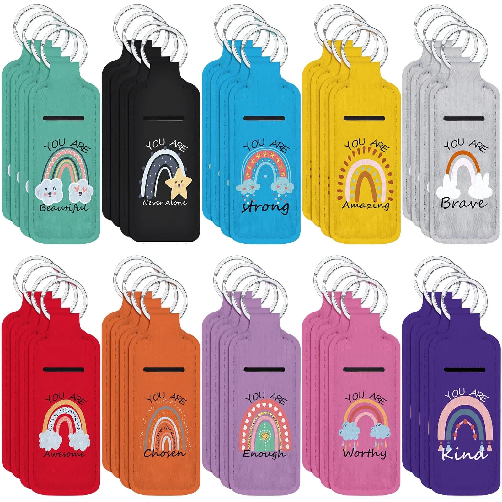 Ctosree Rainbow Lipstick Lip Balm Keychain 40 pcs | Inspirational & Portable (70-120 chars)
