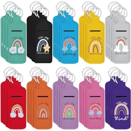 Ctosree Rainbow Lipstick Lip Balm Keychain 40 pcs | Inspirational & Portable (70-120 chars) thumbnail 1