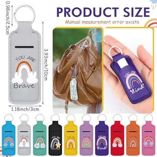 Ctosree Rainbow Lipstick Lip Balm Keychain 40 pcs | Inspirational & Portable (70-120 chars) thumbnail 2