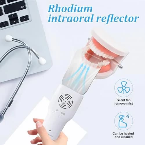 Ceonam Fog-Free Dental Photography Mirror Kit with 4 Rhodium Intraoral Mirrors | Fog-Free, LED Light, Rechargeable thumbnail 4