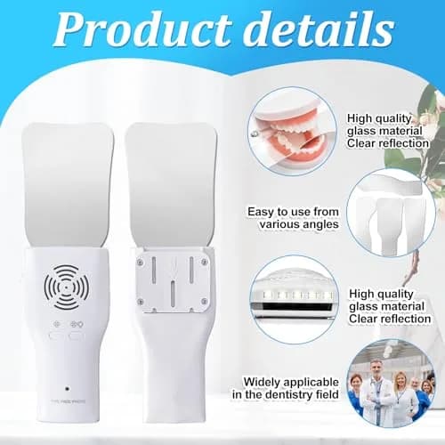 Ceonam Fog-Free Dental Photography Mirror Kit with 4 Rhodium Intraoral Mirrors | Fog-Free, LED Light, Rechargeable thumbnail 3