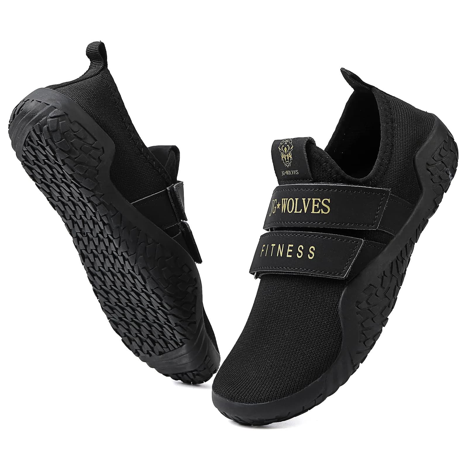 Skerxut Fitness Shoes Deadlift Shoes Cross-Trainer Sneakers for Men and Women (Black, 9.5 Men/10.5 Women) | Slip-Resistant, Durable, Athletic — 10.5 Women/9.5 Men