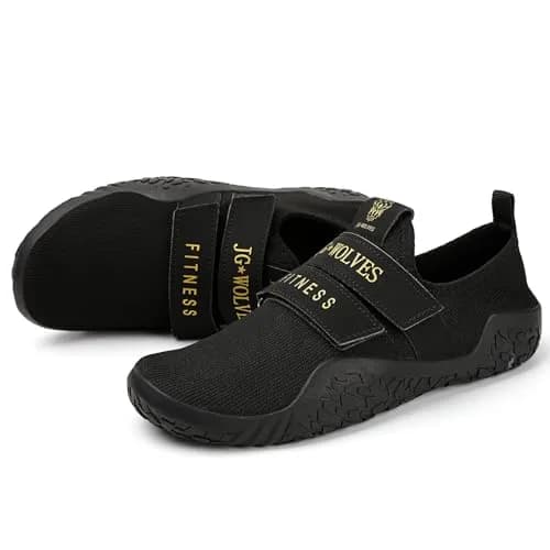 Skerxut Fitness Shoes Deadlift Shoes Cross-Trainer Sneakers for Men and Women (Black, 9.5 Men/10.5 Women) | Slip-Resistant, Durable, Athletic thumbnail 4