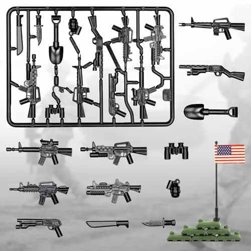 MaozyHomie Military U.S. Weapons Pack Toy Set 54 Pcs | Compatible with Major Brands, 3 Years and Up thumbnail 5