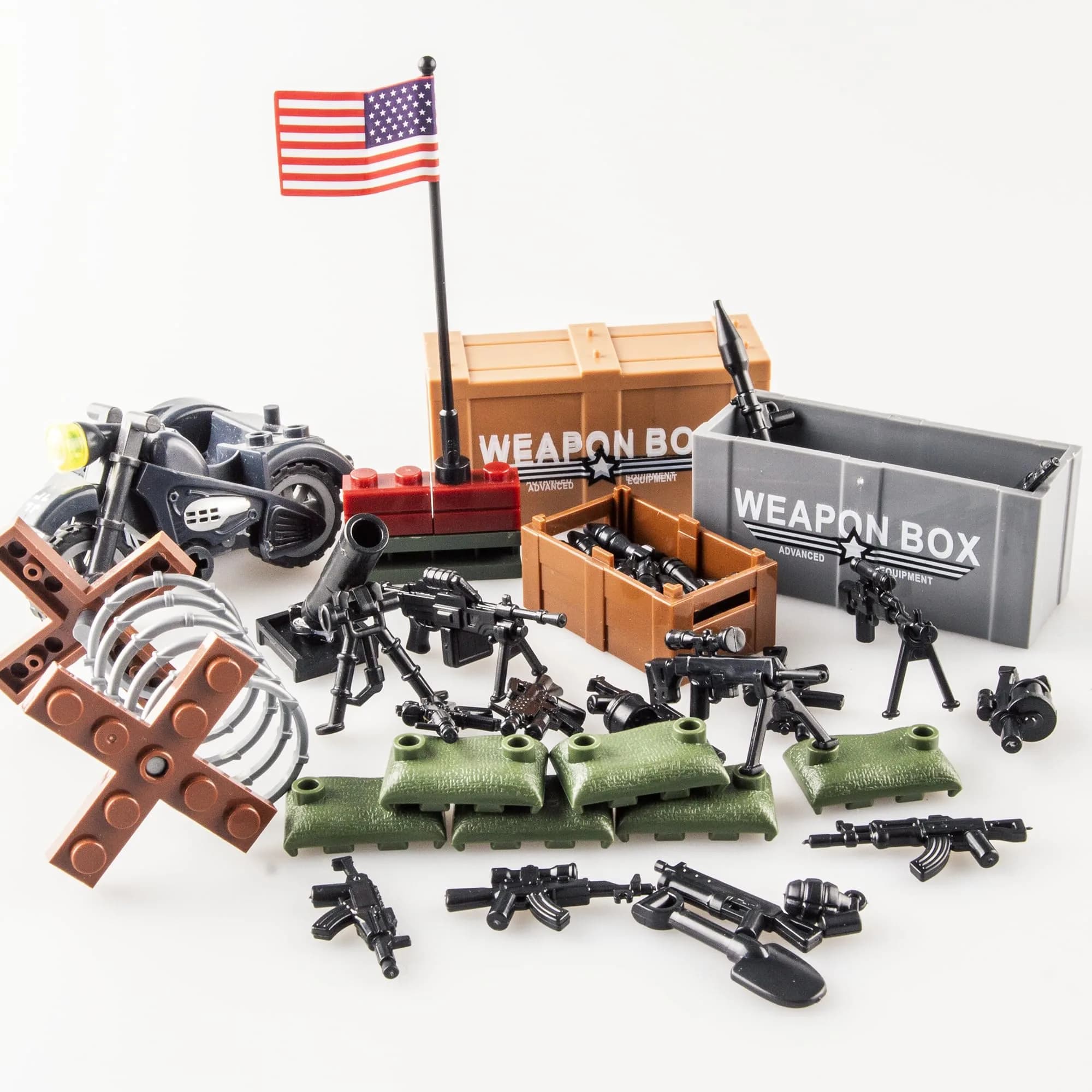 MaozyHomie Military U.S. Weapons Pack Toy Set 54 Pcs | Compatible with Major Brands, 3 Years and Up - view 6