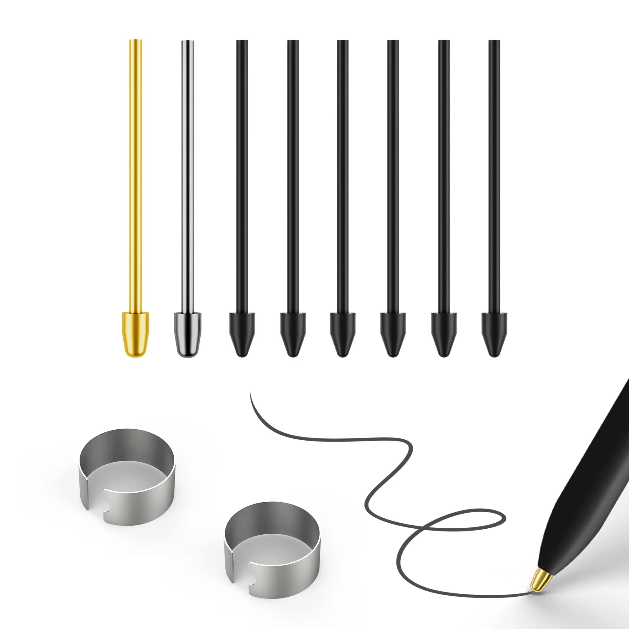 NWANTF Metal Nibs/Tips Replacement for Samsung Galaxy Tab S10/S9/S8/S7/S6, S26/S25/S24/S23/S22 Ultra S Pen, 2+6 pcs Set | Compatible with Multiple Samsung S Pens - main product image