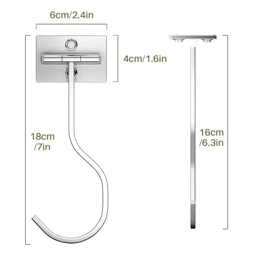 bussdis 2-Pack Self Adhesive Banana Hook, Metal Banana Hanger Hook, Under Cabinet Hook for Kitchen Items, Foldable Banana Hook, Silver thumbnail 8